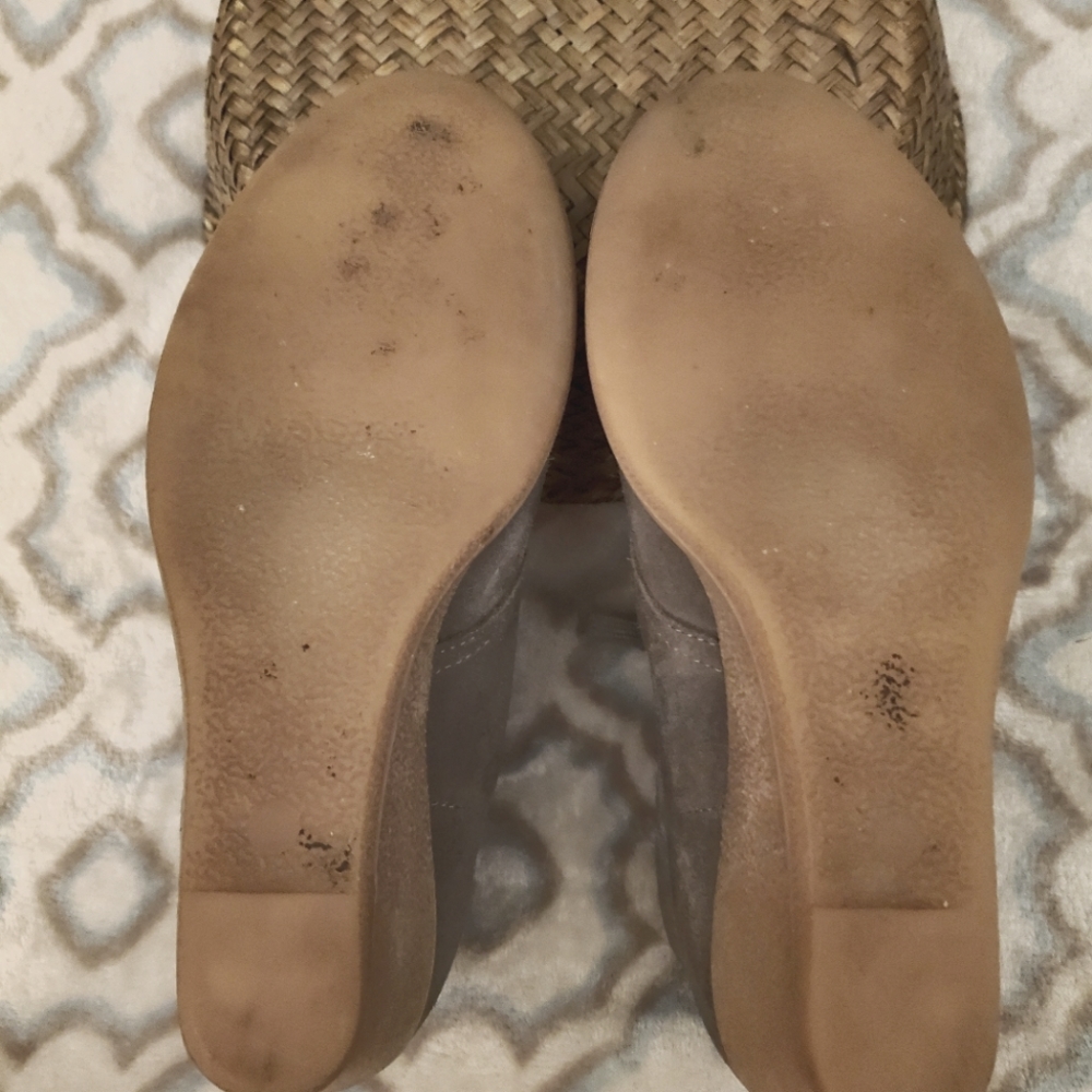 J. Crew Factory Italian Leather Gray Ankle Boots Size 6 - Picture 5 of 7